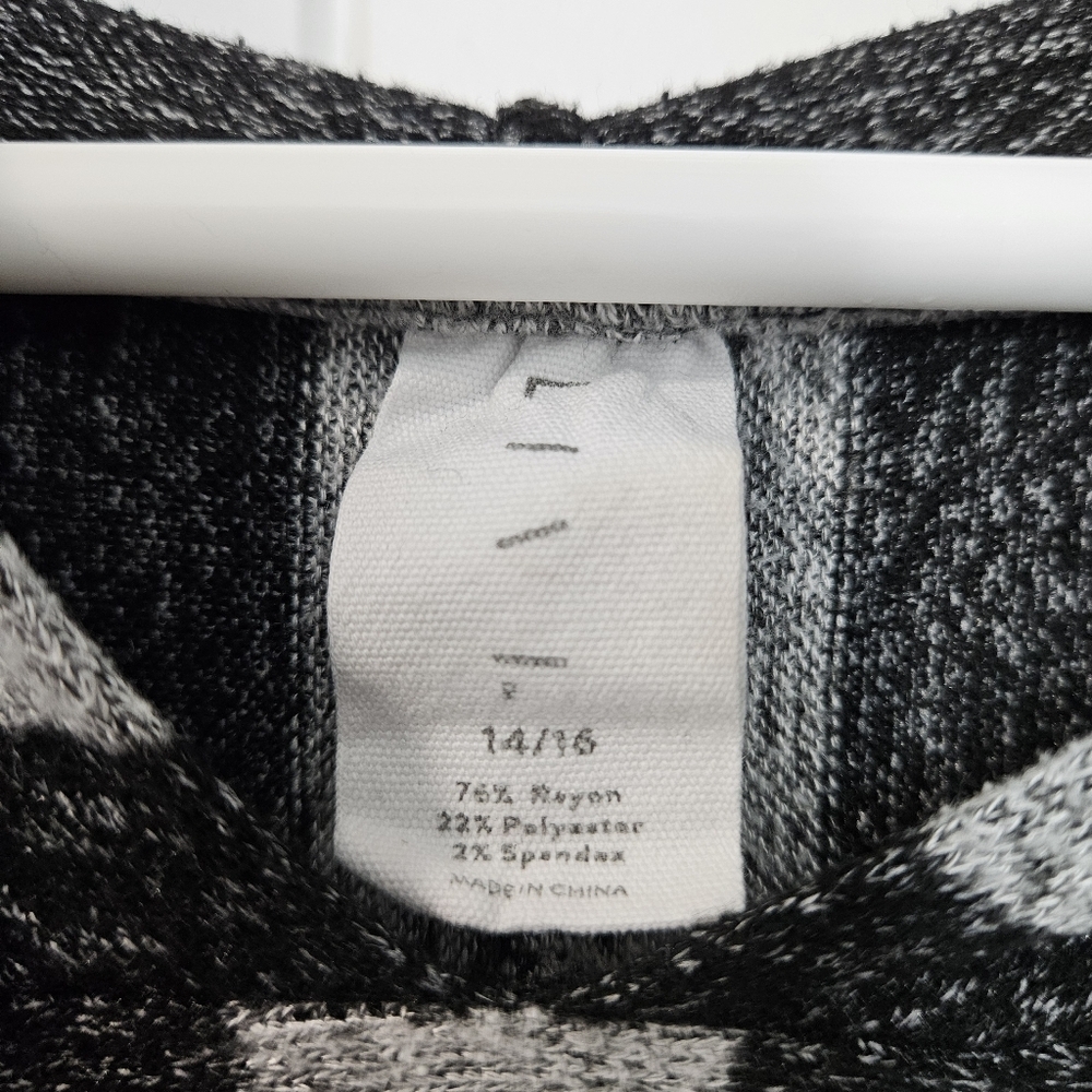 Lane Bryant Black and Gray Hooded Sweatshirt with Stripes - Picture 5 of 6